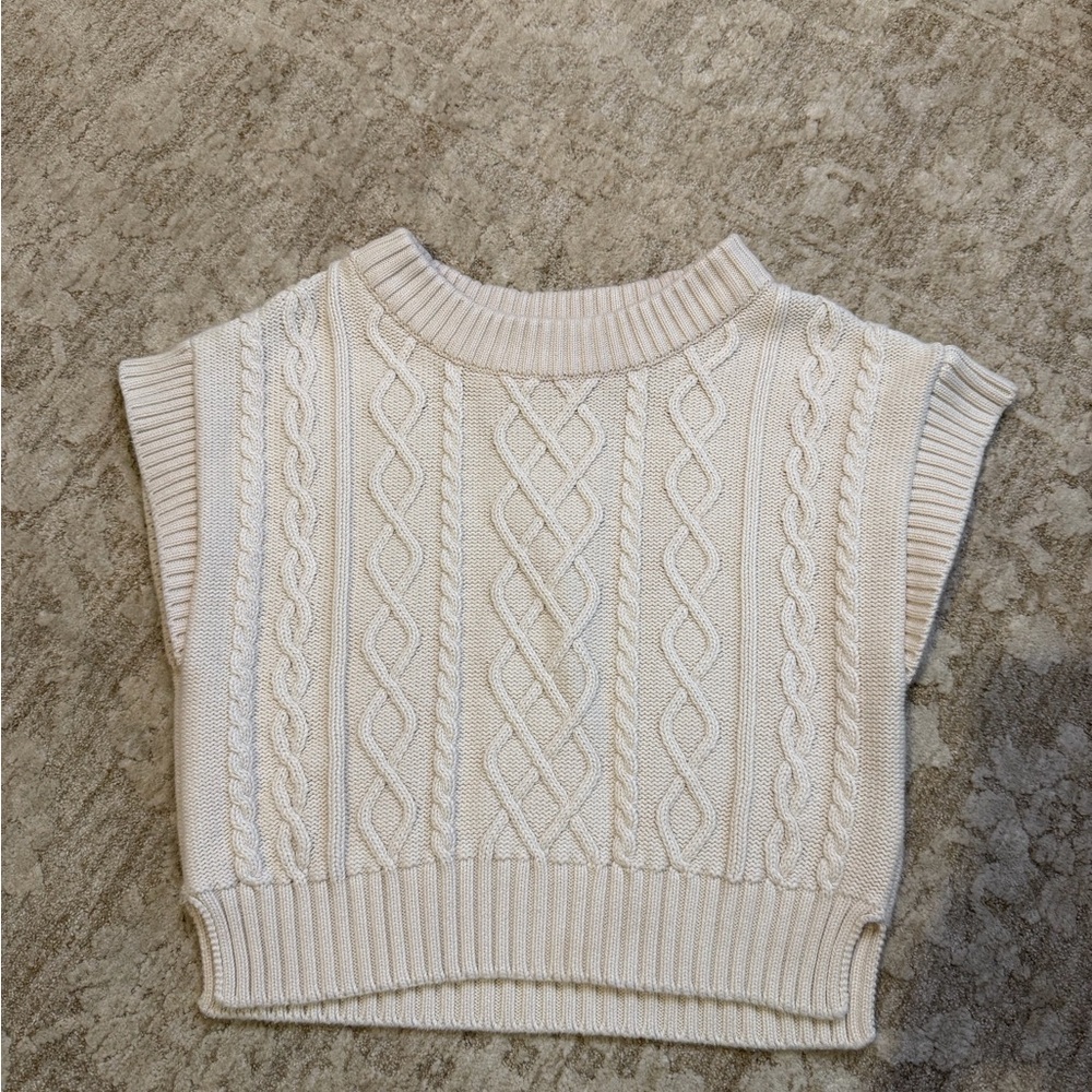 Cleobella Ivory Cable Knit Sweater Vest